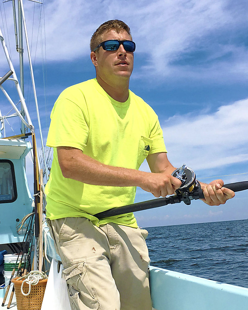 An angler reeling one in